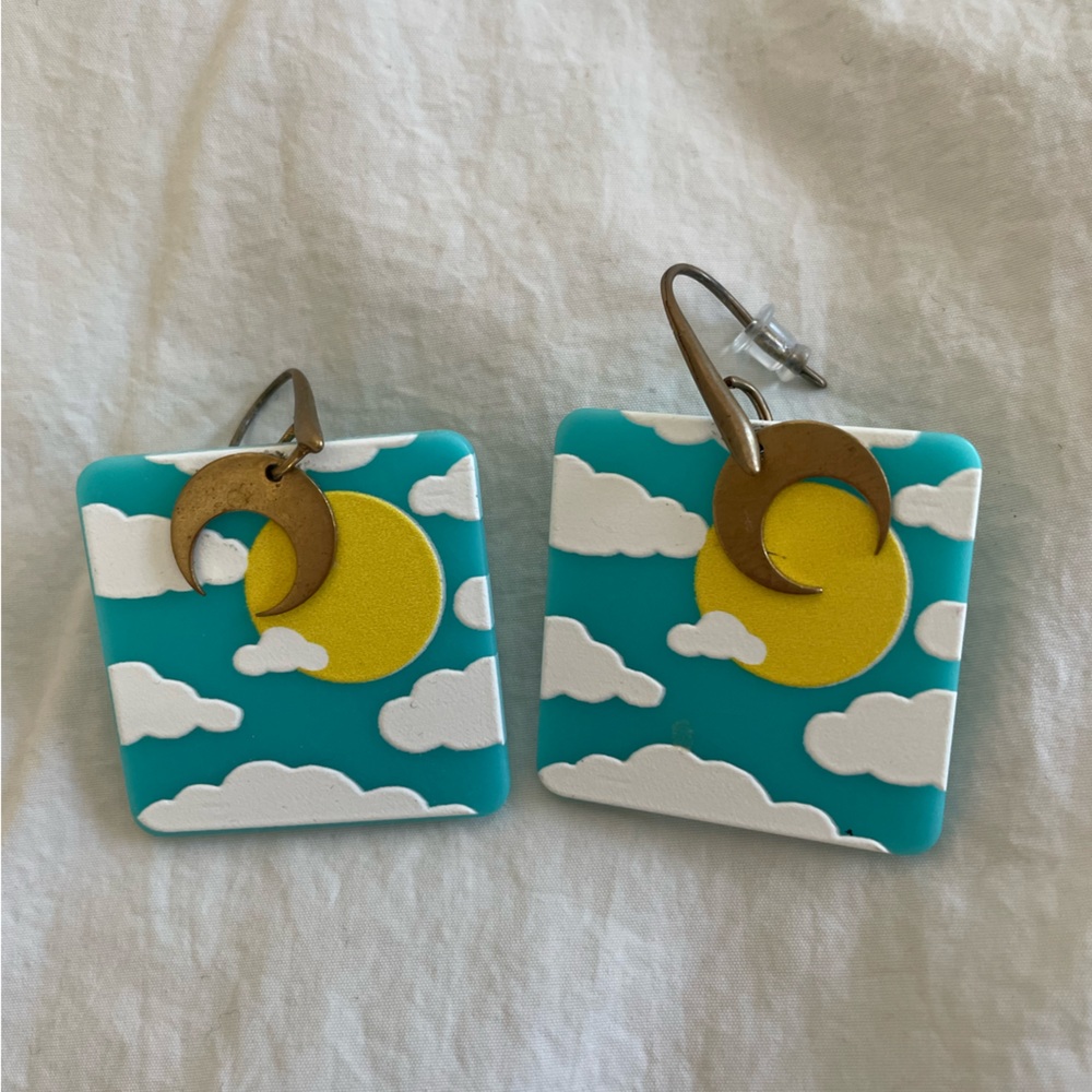 fun dangly cloud earrings